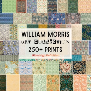 250+ William Morris Prints, Ultra High-Def 10K+ Arts & Crafts Textile Designs, Victorian Patterns, Digital Download