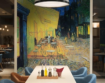 23K Wall-Size Poster, Café Terrace at Night by Vincent van Gogh Printable Wall Art, Ultra High-Res Digital Download, Impressionist Painting