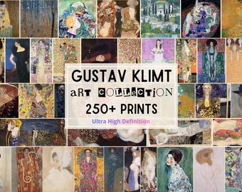 250+ Gustav Klimt Paintings & Drawings, Ultra High-Res Digital Downloads, Modernist Art, Functional Design Posters, Famous Wall Decor Prints