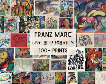 100+ Franz Marc Paintings & Drawings, Franz Marc Ready to Print Digital Downloads, High Resolution Prints for Living Room, Famous Art Prints