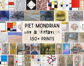 150+ Piet Mondrian Paintings, Ready to Print Digital Downloads, High-Resolution Digital Art, Printable Art, Famous Prints for Living Room