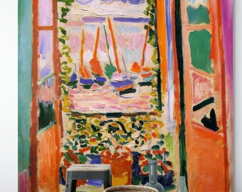 32K poster op muurformaat, open raam in Collioure door Henri Matisse Afdrukbare muurkunst, digitale download in ultrahoge resolutie