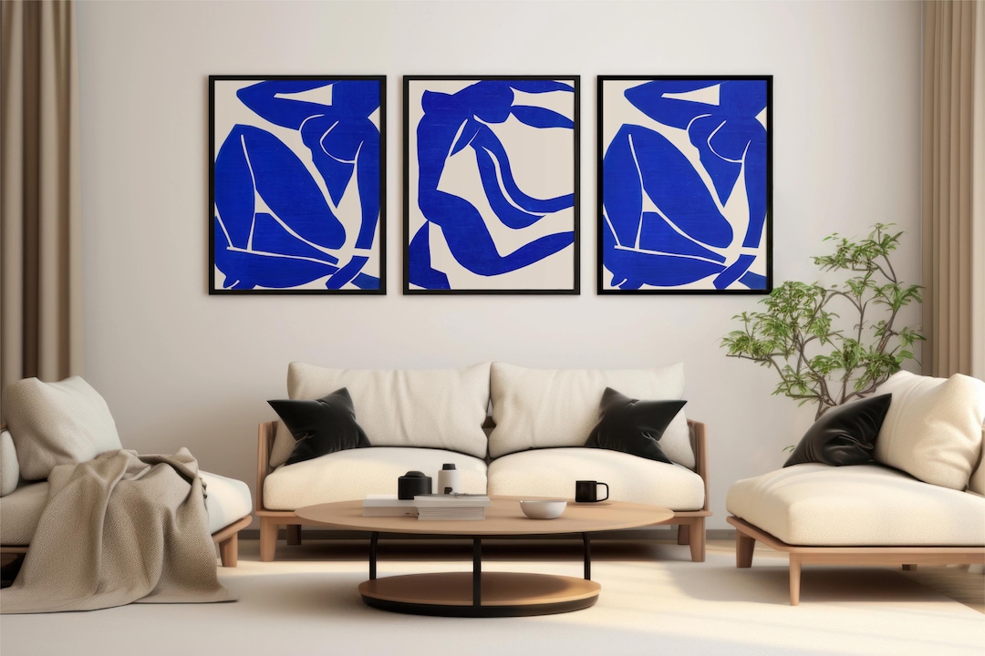 Henri Matisse Blue Nudes Set of 3, Ultra High-def 12K+ Digital