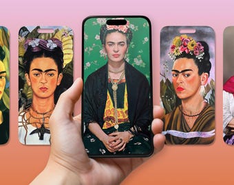 Frida Kahlo-telefoonachtergronden, meerdere indelingen (JPEG/HEIC/WebP), compatibel met iOS en Android, digitale kunst met hoge resolutie