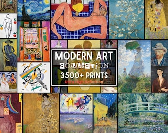 3500+ Famous Modern Art Prints, Ultra High-Def 10K+ Digital Downloads, Van Gogh, Monet, Matisse, Klimt, Kahlo, Kandinsky