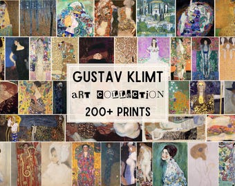 200+ Gustav Klimt Paintings & Drawings, Ready to Print Digital Downloads, Modernist Art, Functional Design Art, Famous Art for Wall Decor