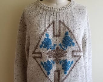 Southwestern Boho Sweater, Unisex Cozy Bohemian Sweater, Ethnic Jumper, Slouchy Grunge Sweater, Sweater Gift