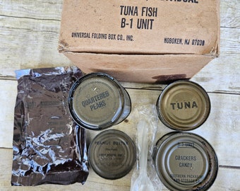 Vintage Vietnam War, Combat Individual (MCI) C Ration B1 Unit,  Tuna Fish, 1960s C Ration, Military Reenactment Item