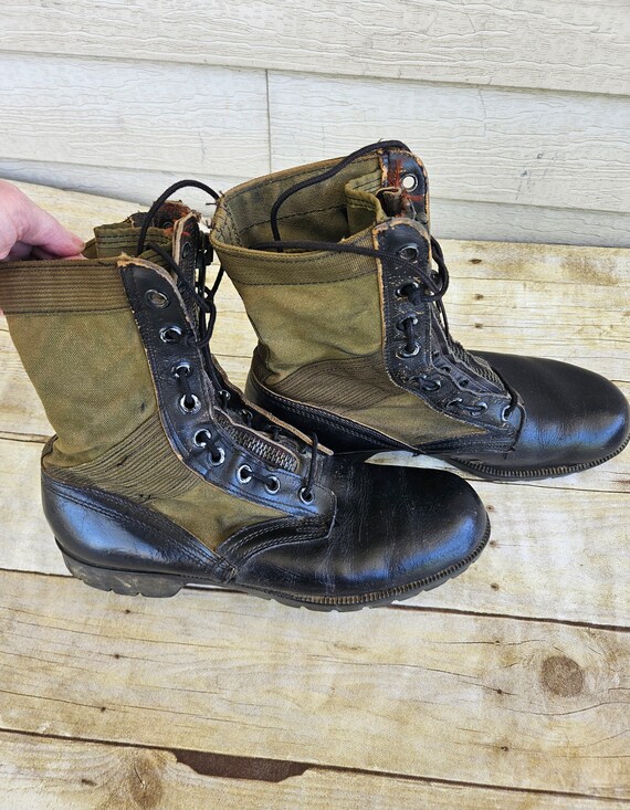 Vintage 9R Jungle Boots, Vietnam War Military Com… - image 2