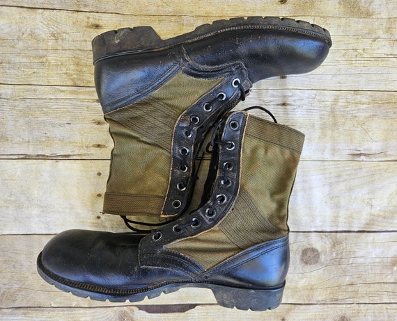 Vintage 9R Jungle Boots, Vietnam War Military Com… - image 4