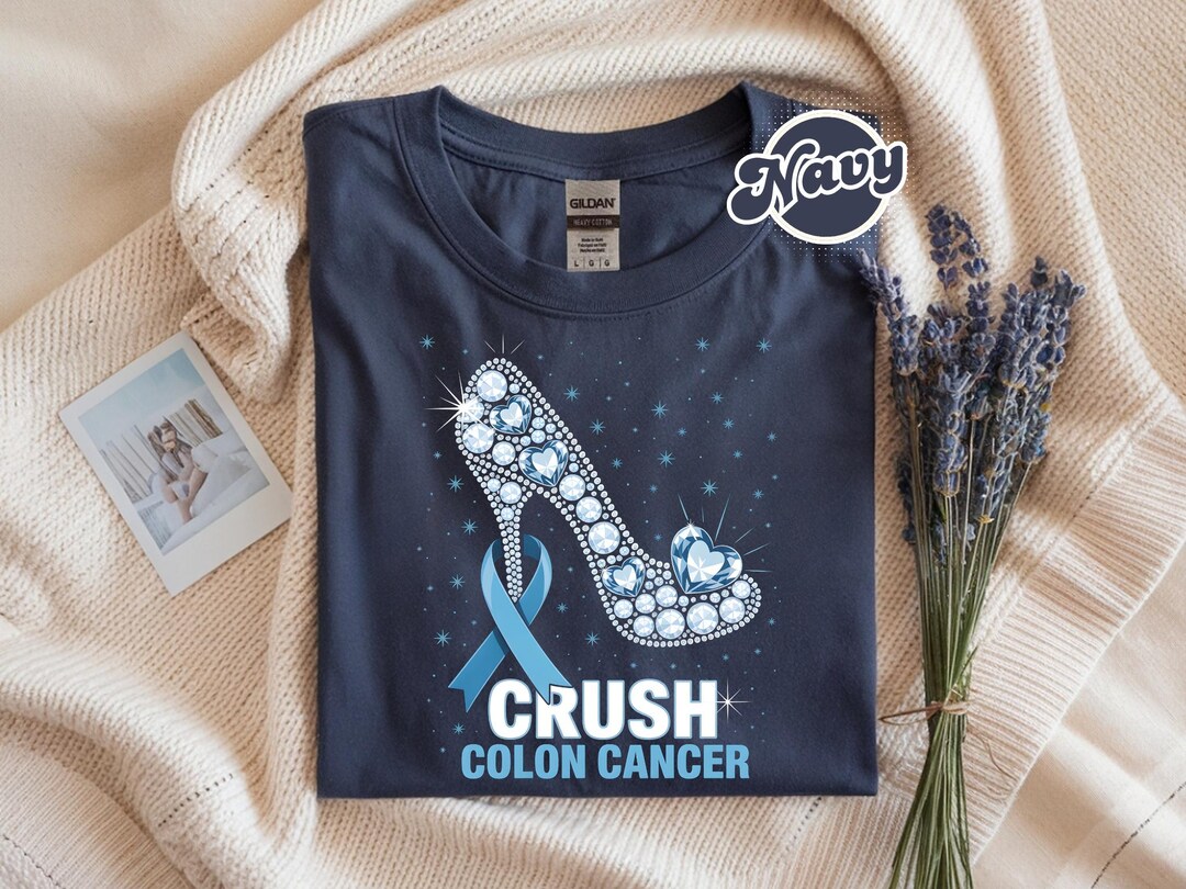 Blue Ribbon Women Colonscopy Colorectal Colon Cancer T-shirt, Breast ...