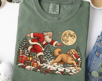 Comfort Colors Goldendoodle Christmas Shirt, Holiday Dog Lover Gift, Cute Dog Mom Xmas Gift Men Women, Pet Owner Gift, Doodle Mom Sweatshirt