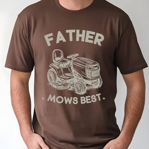 Father Mows Best Sweater, Funny Father&#39;s Day Gift, Vintage Lawn Mower Tee, Funny Lawn Mowing Dad Shirt, Gift for Dad Who Loves Lawn Care