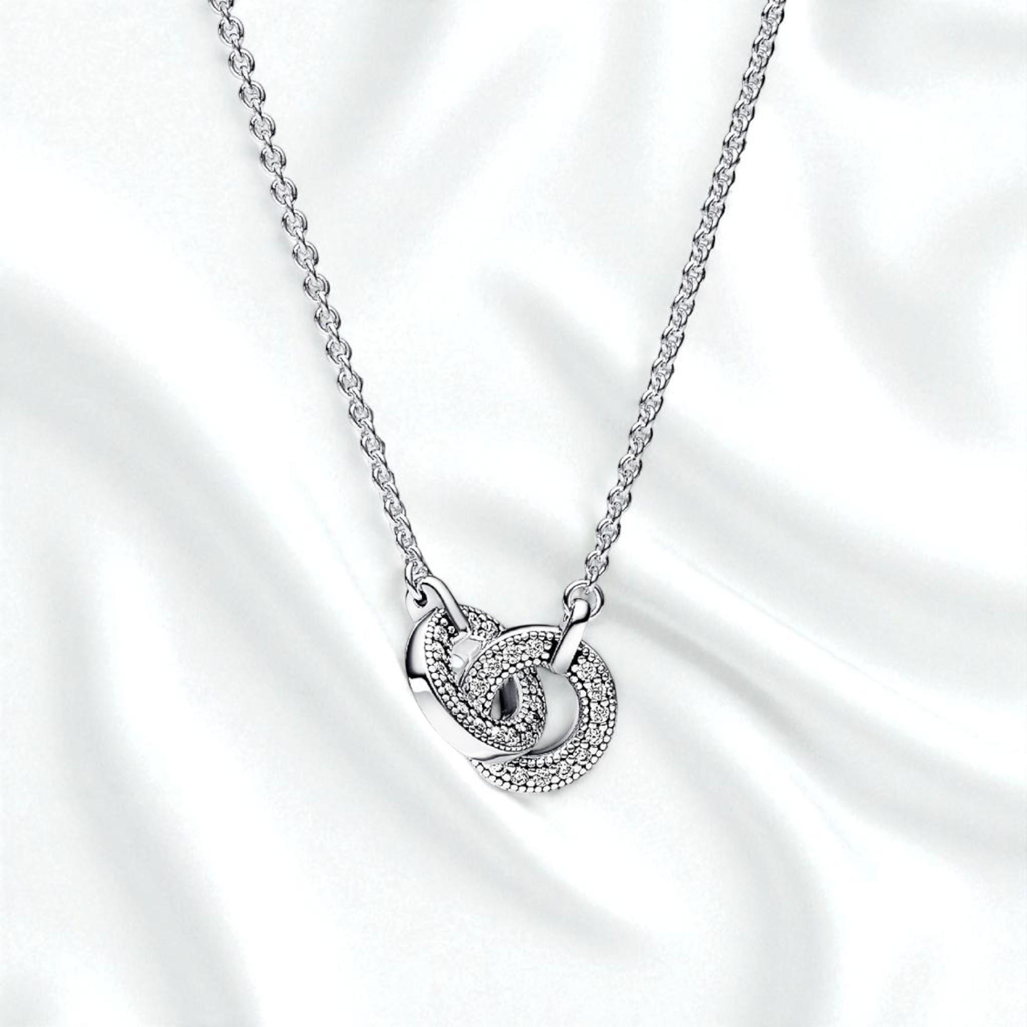 Ciondolo A Nodo Con Zirconi In Argento Sterling 925 - Charm Pendant VOROCO