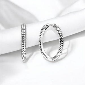 Brinco de argola de prata elegante, brinco de argola grande e simples, pingente de argola moderno, joias minimalistas, presente para esposa, brinco de argola, presente para ela