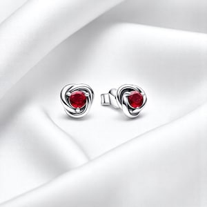 July Birthstone Earrings, Elegant July Birthstone Silver Stud Earring, Red Stone Earring, Gemstone Jewellery, Gift For Her