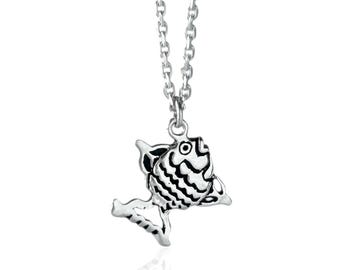 925 Sterling Silver Fish Necklace – Cute Sea Animal Pendant, Unisex Design