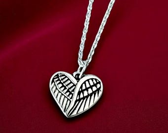 Engelsflügel Herz Halskette: Handgemachter Schmuck Andenken