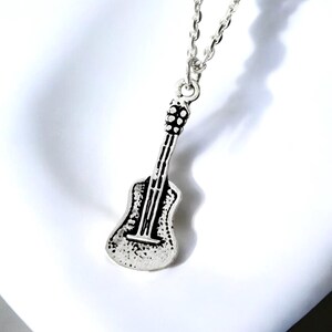925 Sterling Silver Guitar Necklace, Musician Necklace, Music lover gift, Musician jewelry, Music Instrument, Rock & Roll Jewelry Gift