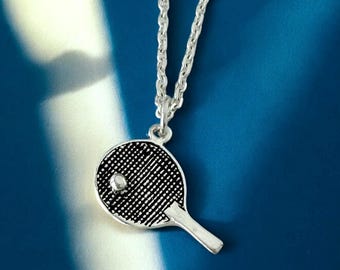 925 Silver Minimal Table Tennis Racket Necklace, Table Tennis Necklace, Ping Pong Racket Necklace, For Table Tennis Lovers, Sports Jewelry