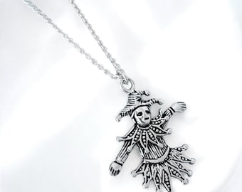 Handgjort 925 Sterling Silver Jester Halsband – Harlequin Joker Halsband, Joker berlock, Tarot joker symbolik, Gotiska Festival Clown Smycken