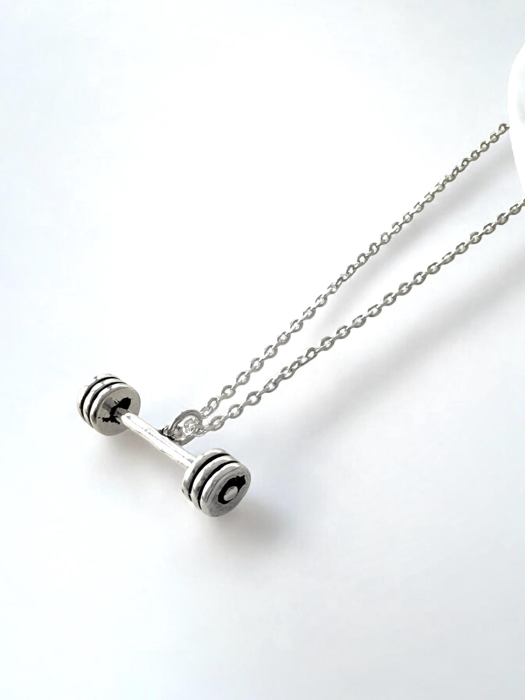 925 Silver Barbell Pendant Fitness and Gym Lover Jewelry for — free download