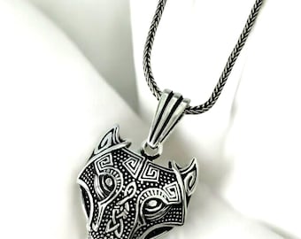 Ciondolo in Argento Sterling 925 a Forma Di Testa Di Lupo, in Stile