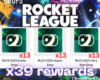 Rocket League Twitch Drops: 39 oggetti Importa x13 + Molto rari x13 + Esotici x13