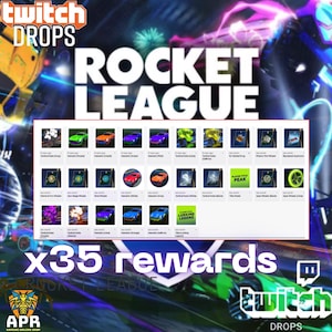 Rocket League-Twitch Drop-Total 35 articles-roues + éclaboussures + peintures
