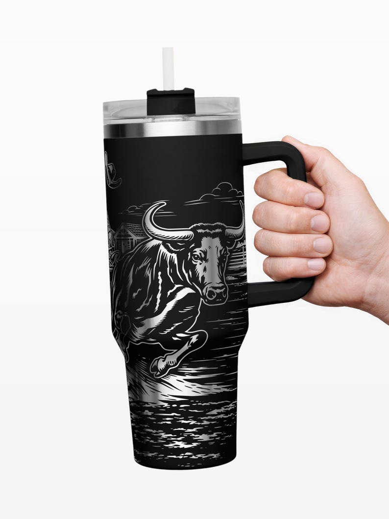 Western Laser SVG 40oz Tumbler Wrap | Rodeo Cowboy Steer Wrestling ...