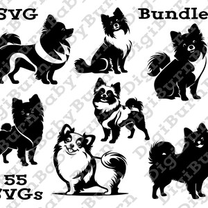 Pomeranian Dog SVG PNG Bundle, 55 High Quality Pet Images, Sublimation Digital Download,  Ready To Laser Engrave, Fur Baby Vector Graphics