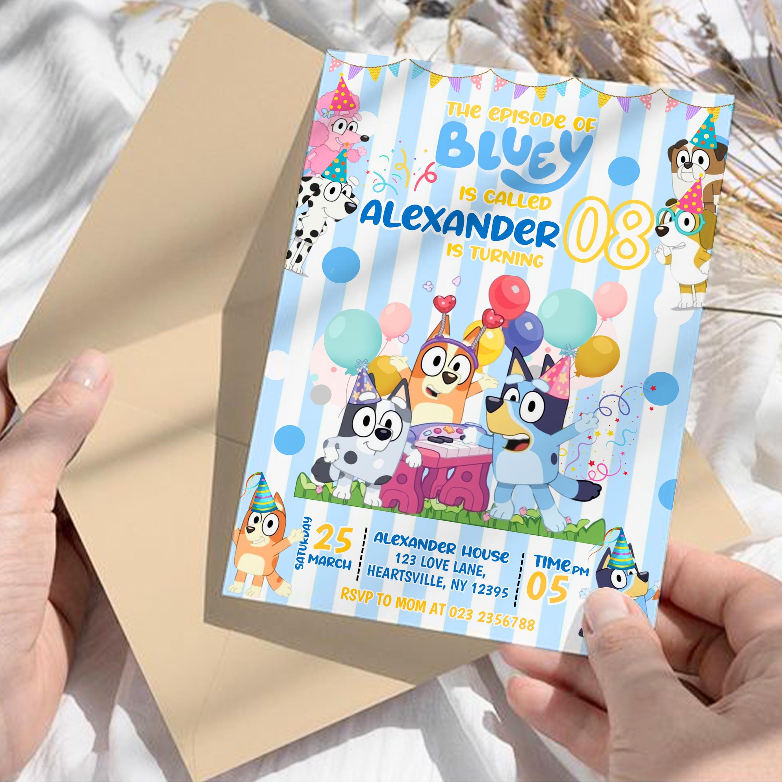 Bluey & Bingo Editable Invite
