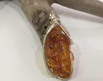 Baltic Amber & Sterling Silver Pendant