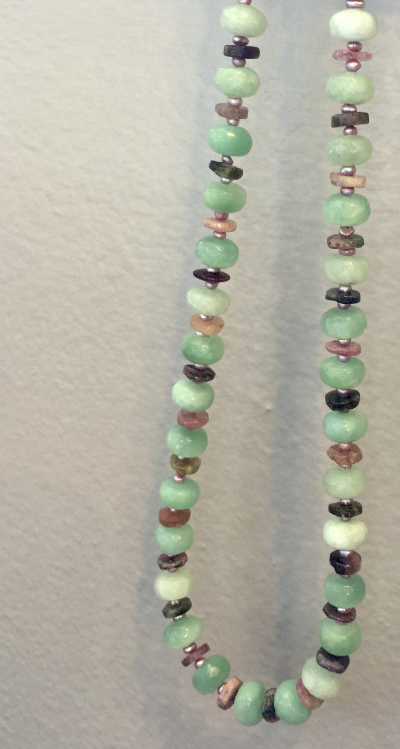 Chrysoprase /& Tourmaline Gemstone Designer Necklace