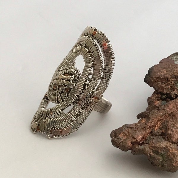 Medieval Shield Statement Silver Ring