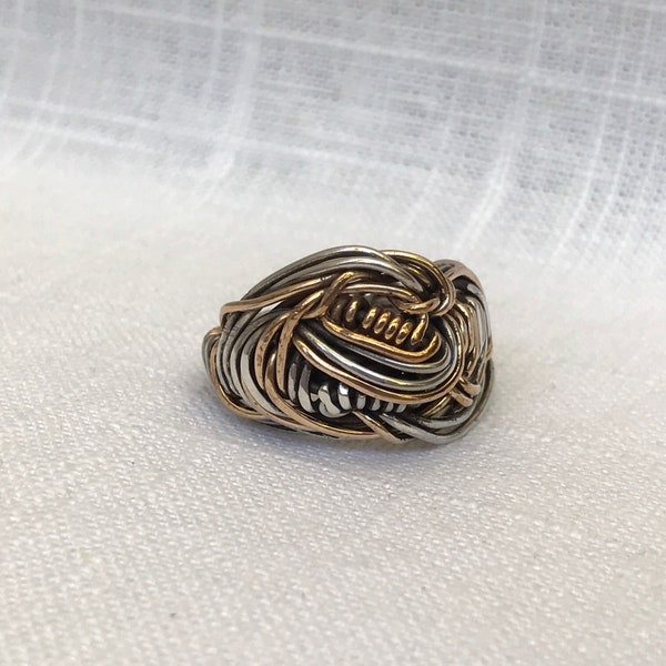 Silver N Gold Ring