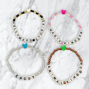Op Disney World Parks geïnspireerde collectie, fandomsieraden, themaparkaccessoires, handgemaakte kralenarmbanden, perfect voor cadeaus