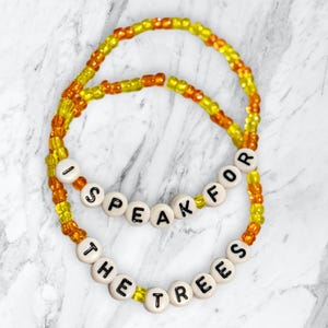 Das Lorax inspirierte Armband-Set • Handgefertigte Perlen Armbänder • Ich spreche für die Bäume • Dr. Seuss inspirierte Geschenke