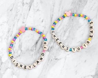Disneyland 70th Anniversary Inspired Collection, Fandom Jewelry, Theme Park Accessories, Handmade Beaded Bracelets, Perfect for Gifts