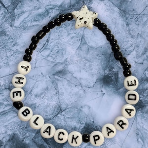 MCR  Inspired Bracelet , Gift For Music Lovers, Beaded Jewelry, The Black Parade bracelet