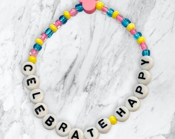 Disneyland 70th Anniversary Beaded Bracelet: Handmade Theme Park Jewelry