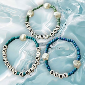 Ocean Collection, Mermaid Vibes, Handmade Beach themed jewelry, Fashion jewelry, Surf themed bracelets, Summer, Ocean, Seashell Charms