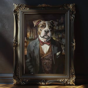Custom Bartender Dog pet Portrait, Custom Dog Portrait, Pet painting, pet portrait, watercolor pet painting, pet memorial gift Dog Portrait