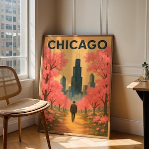 Chicago Wall Art, City Skyline Print, Urban Decor, Chicago Skyline Artwork, City Poster, Home Decor Gift, Digital Print, Digital Poster