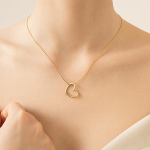 Collier pendentif coeur ouvert délicat : argent sterling ou or