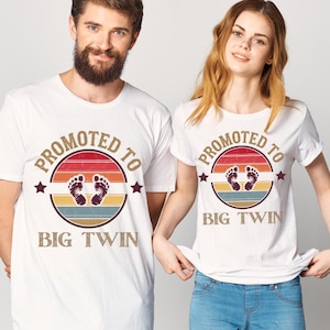 Camiseta de promoción de gemelos grandes: camiseta a juego para hermanos