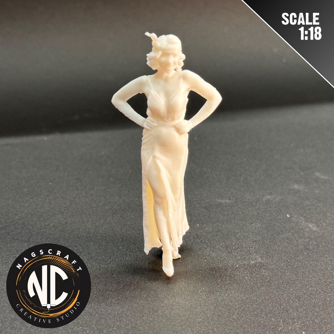 Miniature 1:18 Scale 1920s Flapper Girl in Dress Model Diorama by ...