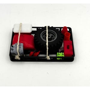 1:18 RC Car Roof Rack Luggage Carrier Spare Tire Gas Tank Tools Accessories