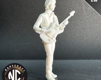 Miniature Figure 1:18 Scale Rockstar with Guitar Scale Model Diorama by Nagscraft