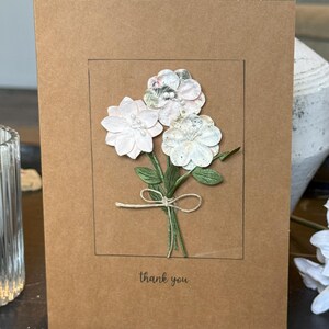 Thank You - Pastel Pattern Floral Paper Card – Handmade 3D Flower Greeting Card